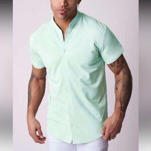 Men's Mint Green Short Sleeve Shirt